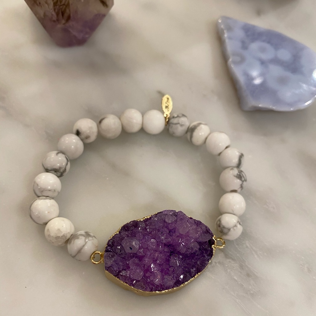 Howlite Druzy Bracelet